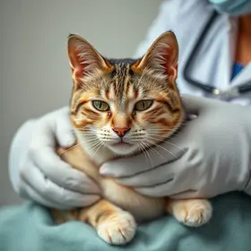 gato em estado crítico