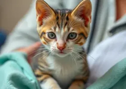 gatinho encontrado em estado crítico