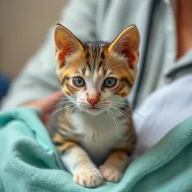 gatinho encontrado em estado crítico