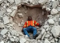 homem soterrado